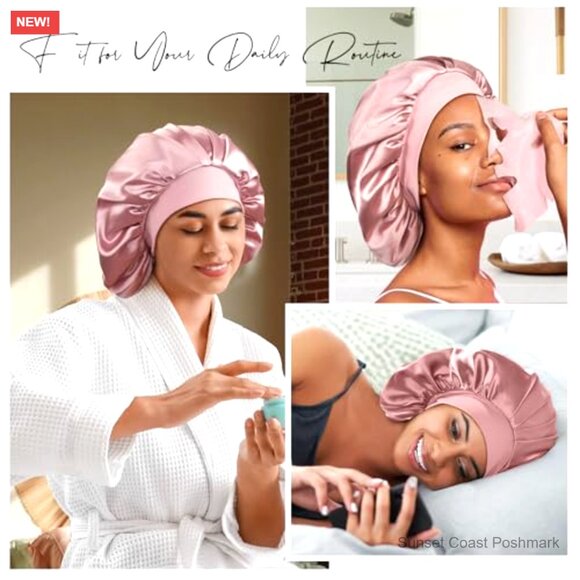 Mulberry Silk Sleep Bonnet Large Double Layer Hair Care Wrap Adjustable main image 6